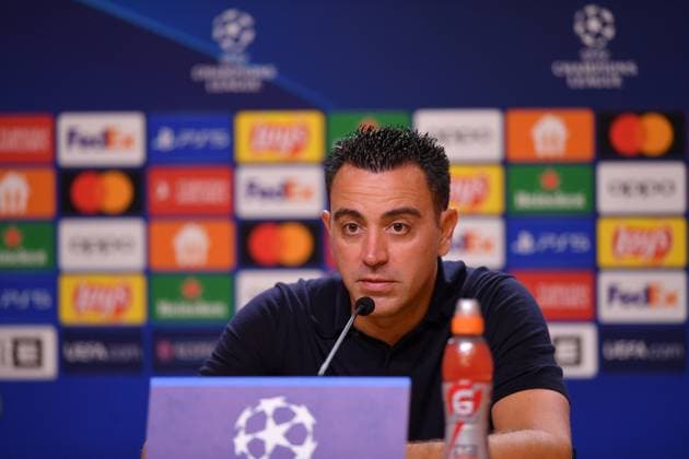 4th October 2023: Dragao Stadium, Porto, Portugal; Champions League Football, Porto versus FC Barcelona, Barca Coach Xavi of Barcelona press conference, PK, Pressekonferenz after the match  ActionPlus12561577 DanielxCastro