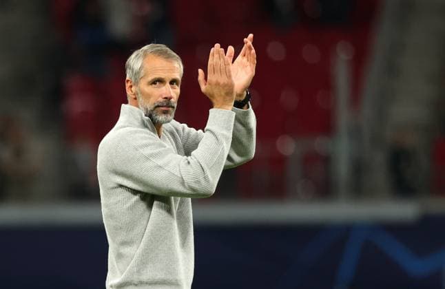 GER, UEFA Champions League, RB Leipzig vs Manchester City 04.10.2023, Leipzig, Red Bull Arena, GER, Saison 2023 2024, UEFA Champions League, Gruppe G, RasenBallsport Leipzig vs Manchester City im Bild Trainer Marco Rose (Leipzig) DFL regulations prohibit any use of photographs as image sequences and or quasi-video
