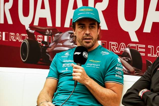 ALONSO Fernando (spa), Aston Martin F1 Team AMR23, portrait press conference, PK, Pressekonferenz during the 2023 Formula 1 Qatar Grand Prix, 17th round of the 2023 Formula One World Championship, WM, Weltmeisterschaft from October 6 to 8, 2023 on the Lusail International Circuit, in Doha, Qatar - F1 - QATAR GRAND PRIX 2023 DPPI Panoramic 00123038__R3_9359