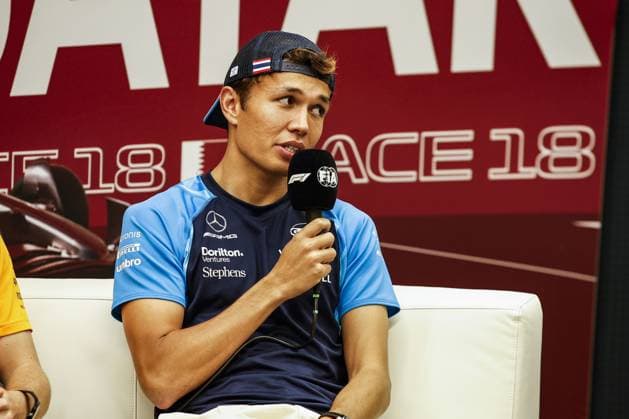 ALBON Alexander (tha), Williams Racing FW45, portrait press conference, PK, Pressekonferenz during the 2023 Formula 1 Qatar Grand Prix, 17th round of the 2023 Formula One World Championship, WM, Weltmeisterschaft from October 6 to 8, 2023 on the Lusail International Circuit, in Doha, Qatar - F1 - QATAR GRAND PRIX 2023 DPPI Panoramic 00123038__R3_9454