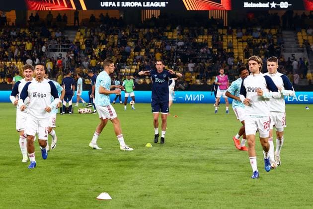 AEK Athens v Ajax Amsterdam UEFA Europa League Ajax Amsterdam players warm up during the UEFA Europa League Group B match at OPAP Arena, Athens Copyright: xYannisxHalasx FIL-19062-0019 UK Newspapers OUT