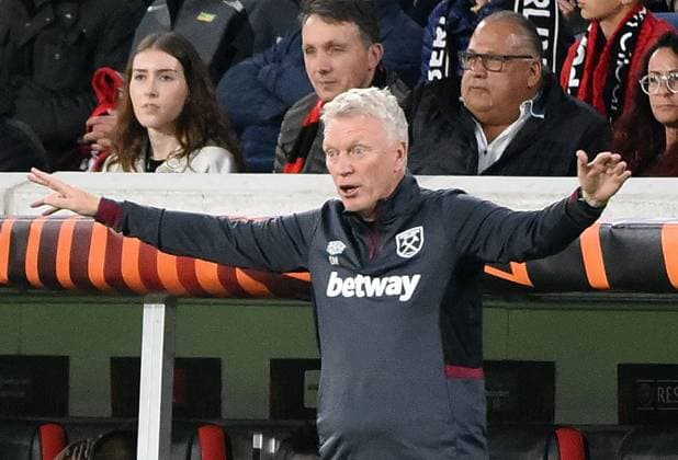 05.10.2023, xhbx, Fussball UEFA Europa League, SC Freiburg - West Ham United emspor, v.l. Trainer David Moyes (West Ham United) (DFL DFB REGULATIONS PROHIBIT ANY USE OF PHOTOGRAPHS as IMAGE SEQUENCES and or QUASI-VIDEO) Freiburg