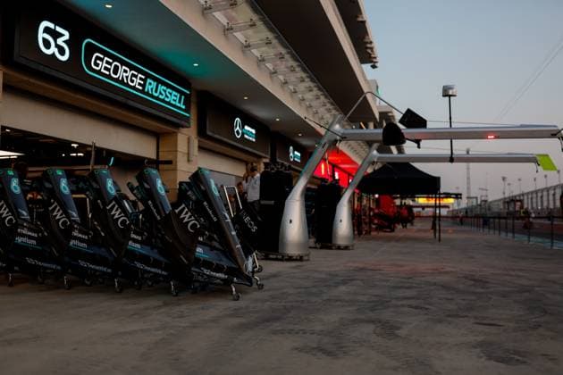Mercedes-AMG F1 W14 E Performance front wings, F1 Grand Prix of Qatar at Lusail International Circuit on October 5, 2023 in Doha, Qatar. (Photo by HOCH ZWEI) Doha Qatar