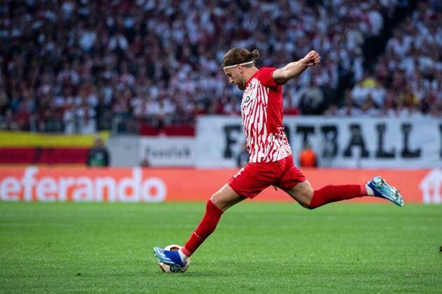 Lucas Hoeler (SC Freiburg, 09) am Ball, GER, SC Freiburg (SCF) vs West Ham United (WHU), Fussball UEFA Europa League, Gruppe A, 2. Spieltag, Saison 2023 2024, 05.10.2023 GER, SC Freiburg (SCF) vs West Ham United (WHU), Fussball UEFA Europa League, Gruppe A, 2. Spieltag, Saison 2023 2024, 05.10.2023 Freiburg Copyright: xEibner-Pressefoto Memmlerx EP_MMR