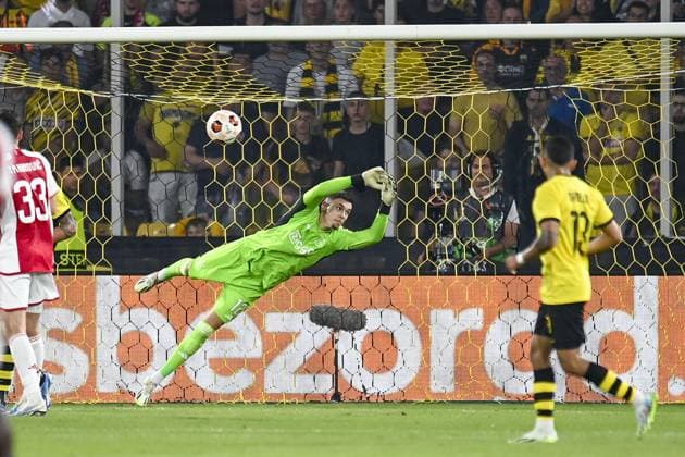 ATHENS, 05-10-2023, OPAP Arena, Europa League Football, season 2023 2024, AEK Athens FC - Ajax, Ajax goalkeeper Jay Gorter AEK Athens - Ajax  x22637463x Copyright:
