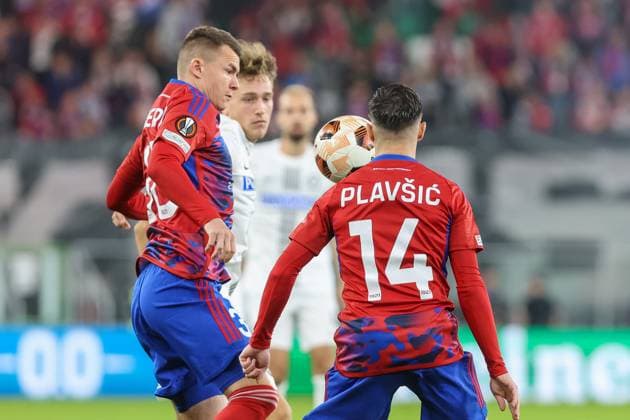 SOSNOWIEC 05.10.2023 MECZ LIGA EUROPY GRUPA D RAKOW CZESTOCHOWA - STURM GRAZ EUROPA LEAGUE GROUP D SEASON 2023 24 RAKOW CZESTOCHOWA - STURM GRAZ WLADYSLAW KOCZERHIN FOT. MICHAL CHWIEDUK FOKUSMEDIA.COM.PL NEWSPIX.PL --- Newspix.pl  231005CHW016