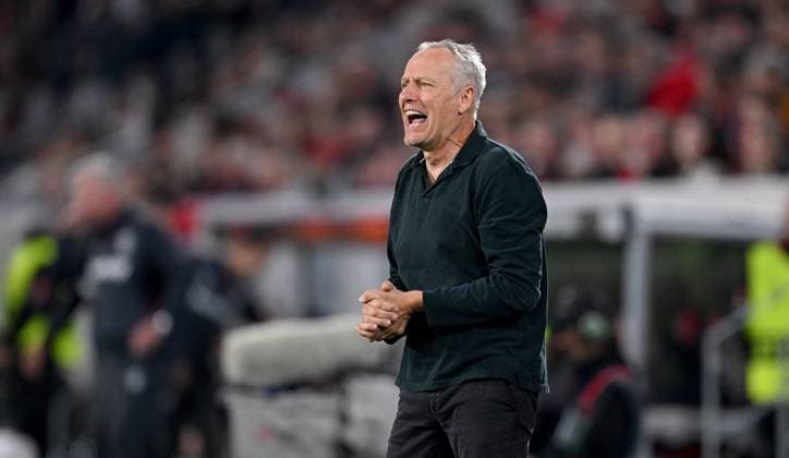 FUSSBALL EUROPA LEAGUE SAISON 2023 2024 Vorrunde Gruppe A 2. Spieltag SC Freiburg - West Ham United 05.10.2023 Trainer Christian Streich (SC Freiburg)