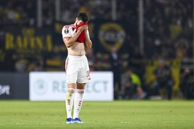 ATHENS, 05-10-2023, OPAP Arena, Europa League Football, season 2023 2024, AEK Athens FC - Ajax, Ajax player Josip Sutalo dejected AEK Athens - Ajax  x22638229x Copyright: