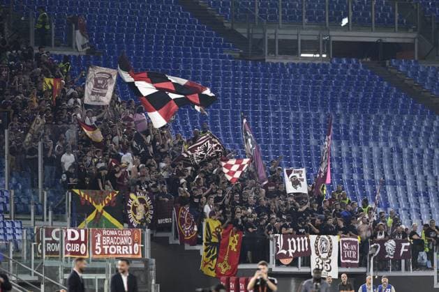 Football Europa League match - AS Roma vs Servette FC Supporters of Servette F.C. during the UEFA Europa League Matchday 2, Group G, between A.S. Roma - Servette F.C. on October 5, 2023 at the Olympic Stadium in Rome, Italy. Rome Italy  Copyright: xIPAxSport ABACAx BRIPASport20231005_423 IPAxSport ABACAx BRIPASport20231005_423