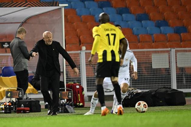 GÖTEBORG 20231005 Häckens tränare Per Mathias Högmo under tordagens fotbollsmatch i Europa League mellan BK Häcken och Qarabag FK fran Azerbajdzjan pa Ullevi. Göteborg Sverige x9200x