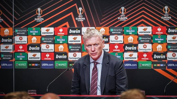David Moyes ( Trainer West Ham United ) Pressekonferenz - 05.10.2023; Freiburg im Breisgau, Baden-Württemberg, Deutschland, Europa - UEFA EUROPA LEAGUE 2023 - 2024 Fussball Herren SC FREIBURG vs. West Ham United FC - Europa Park Stadion
