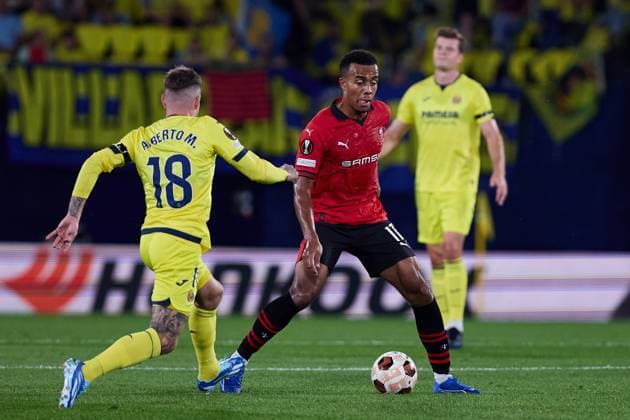 Guela Doue of Rennes FC during the UEFA Europa League match between Villarreal and Rennes at Estadio de la Ceramica on October 5, 2023 in Villarreal, Spain. FOOTBALL : Villarreal vs Stade Rennes Football Club - UEFA Europa Leage - 05 10 2023 AlvaroMedranda Panoramic 