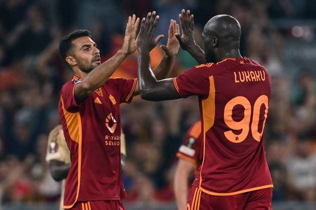 As Roma 05 10 2023 - Europa League Roma-Servette foto Antonello Sammarco Image nella foto: esultanza gol Romelu Lukaku 
