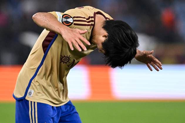 Keigo Tsunemoto of Servette FC reacts during the Europa League Group G football match between AS Roma and Servette FC at Olimpico stadium in Rome (Italy), October 5th, 2023. andreaxstaccioli