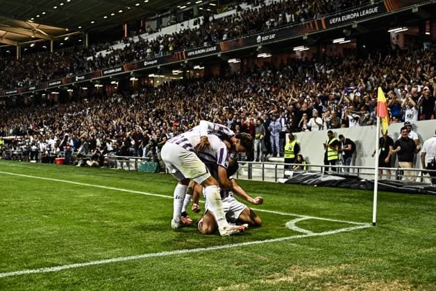 But et Joie Suazo (tfc) FOOTBALL : Toulouse vs Lask - Match 2 des Phases de Groupes de la Ligue Europa - Toulouse - 05-10-2023 ThierryBreton Panoramic 