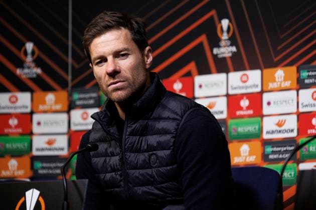 UEFA Europa League i fotball 2023: Molde - Bayer Leverkusen (1-2) Molde 20231005. Bayer Leverkusens trener Xabi Alonso etter Europa League kampen i fotball mellom Molde og Bayer Leverkusen pa Aker Stadion. Foto: Svein Ove Ekornesvag NTB Molde Norge EDITORIAL USE ONLY. RESTRICTED USE FOR BETTING COMPANIES Ref:_SPO4mUGWUN2Aa0.jpg  Copyright: xSveinxOvexEkornesvagx xNTBx