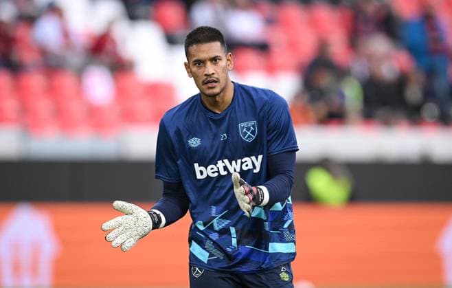 FUSSBALL EUROPA LEAGUE SAISON 2023 2024 Vorrunde Gruppe A 2. Spieltag SC Freiburg - West Ham United 05.10.2023 Torwart Alphonse Areola (West Ham United)