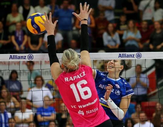 BAU 06.10.2023 Stuttgart Volleyball Allianz MTV Stuttgart vs. VC Wiesbaden, Maria Segura Palleres (Stuttgart)
