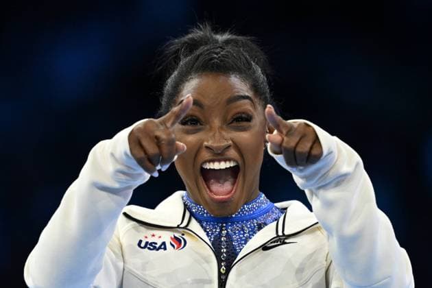 Sport Bilder des Tages Simone Biles (USA), October 6, 2023 - Artistic Gymnastics : The 2023 Artistic Gymnastics World Championships, Women s Individual All-Around Award ceremony at Sportpaleis Antwerpen in Antwerp, Belgium. Noxthirdxpartyxsales  (231740982)