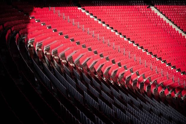 Innenansicht der Red Bull Arena, Heimstaette von Fussball Bundesligist RB Leipzig. Fussball 1. Bundesliga, 6. Spieltag: RB Leipzig - FC Bayern Muenchen. 30. September 2023: Leipzig, Red Bull Arena. RB Leipzig - FC Bayern Muenchen