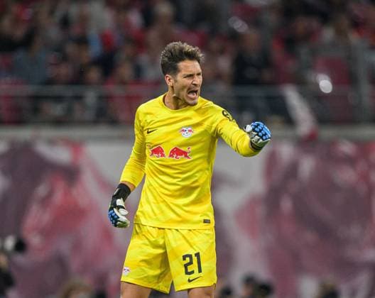 Leipzigs Torwart Torhueter Janis Blaswich. Fussball 1. Bundesliga, 6. Spieltag: RB Leipzig - FC Bayern Muenchen 2-2. 30. September 2023: Leipzig, Red Bull Arena. RB Leipzig - FC Bayern Muenchen 2-2