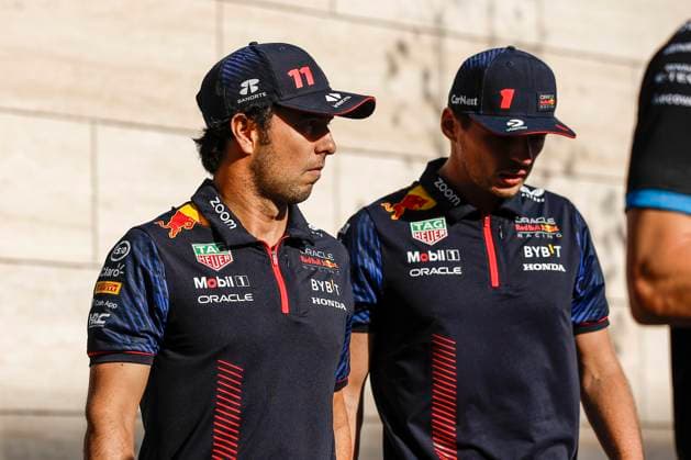 PEREZ Sergio (mex), Red Bull Racing RB19, portrait VERSTAPPEN Max (ned), Red Bull Racing RB19, portrait during the 2023 Formula 1 Qatar Grand Prix, 17th round of the 2023 Formula One World Championship, WM, Weltmeisterschaft from October 6 to 8, 2023 on the Lusail International Circuit, in Doha, Qatar - F1 - QATAR GRAND PRIX 2023 DPPI Panoramic  00123038__R3_7316