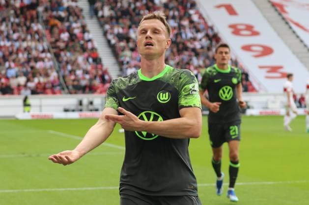 Sport Themen der Woche KW40 Sport Bilder des Tages 07.10.2023, xgox, Fussball 1.Bundesliga, VfB Stuttgart - VfL Wolfsburg emspor, v.l. Yannick Gerhardt (Wolfsburg, 31) Jubel, Torjubel, jubelt ueber das Tor, celebrate the goal, celebration (DFL DFB REGULATIONS PROHIBIT ANY USE OF PHOTOGRAPHS as IMAGE SEQUENCES and or QUASI-VIDEO) Stuttgart *** 07 10 2023, xgox, football 1 Bundesliga, VfB Stuttgart VfL Wolfsburg emspor, v l Yannick Gerhardt Wolfsburg, 31 jubilation, goal jubilation, jubilate over the goal, celebrate the goal, celebration DFL DFB REGULATES PROHIBIT ANY USE OF PHOTOGRAPHS AS IMAGE SEQUENCES AND OR QUASI VIDEO Stuttgart