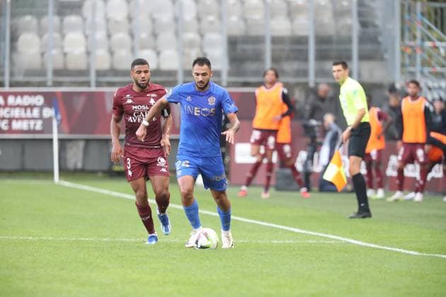 Fußball, FC Metz - OGC Nizza LABORDE GAETAN 24 FOOTBALL : Metz vs Nice - Ligue 1 - 07 10 2023 ElyxandroCegarra Panoramic 