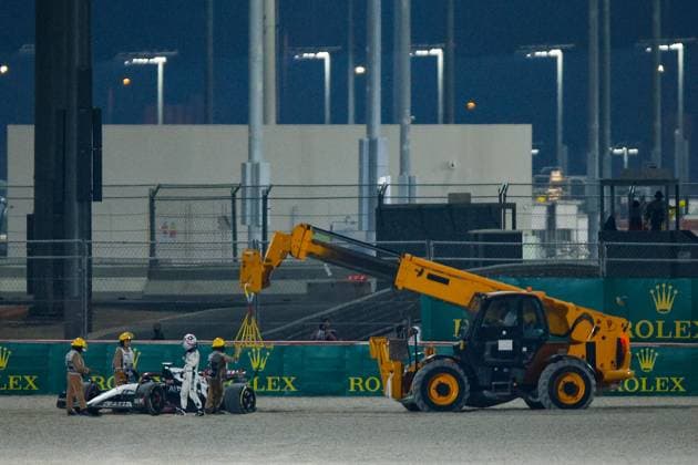 40 Liam Lawson (NZL, Scuderia AlphaTauri) after crash, F1 Grand Prix of Qatar at Lusail International Circuit on October 7, 2023 in Doha, Qatar. (Photo by HOCH ZWEI) Doha Qatar