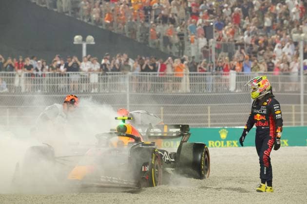 11 Sergio Perez (MEX, Oracle Red Bull Racing) after crash, F1 Grand Prix of Qatar at Lusail International Circuit on October 7, 2023 in Doha, Qatar. (Photo by HOCH ZWEI) Doha Qatar