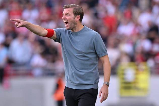 Royal Antwerp FC v KAS Eupen - Jupiler Pro League ANTWERPEN, BELGIUM - OCTOBER 08 : Kohfeldt Florian head coach of KAS Eupen during the Jupiler Pro League match between Royal Antwerp FC and KAS Eupen on October 8, 2023 in Antwerpen, Belgium, 08 10 2023 Antwerpen Belgium  Copyright: xDhax