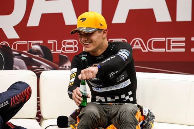 NORRIS Lando (gbr), McLaren F1 Team MCL60, portrait press conference, PK, Pressekonferenz during the 2023 Formula 1 Qatar Grand Prix, 17th round of the 2023 Formula One World Championship, WM, Weltmeisterschaft from October 6 to 8, 2023 on the Lusail International Circuit, in Doha, Qatar - F1 - QATAR GRAND PRIX 2023 - RACE DPPI Panoramic 00123039__R3_9716