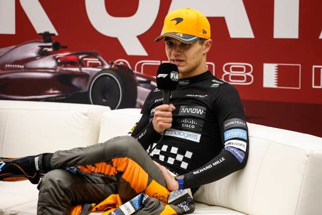 NORRIS Lando (gbr), McLaren F1 Team MCL60, portrait press conference, PK, Pressekonferenz during the 2023 Formula 1 Qatar Grand Prix, 17th round of the 2023 Formula One World Championship, WM, Weltmeisterschaft from October 6 to 8, 2023 on the Lusail International Circuit, in Doha, Qatar - F1 - QATAR GRAND PRIX 2023 - RACE DPPI Panoramic 00123039__R3_9741