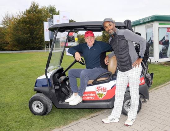 09.10.23 VfB Stuttgart Golf Cup 2023 Deutschland, Marhördt, 09.10.2023, Fussball, Bundesliga, VfB Stuttgart Golf Cup 2023: v.l. Dieter Hoeneß, Cacau.