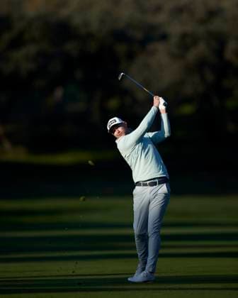 Acciona Open de Espana presented by Madrid - Day One Bryce Easton of South Africa plays his second shot on the 1st hole during Day One of the Acciona Open de Espana presented by Madrid at Club de Campo Villa de Madrid on October 12, 2023, in Madrid, Spain. Madrid Club de Campo Villa de Madrid Madrid Spain RL_ACCMOESP_011 Copyright: xRicardoxLarreinax
