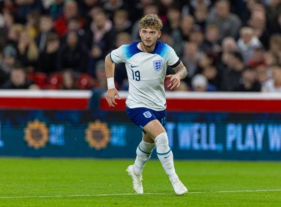 Football - 2025 UEFA European Under-21 Championship - Qualifying Round Group F - England v Serbia NOTTINGHAM, ENGLAND - Thursday, October 12, 2023: England s Harvey Elliott during the 2025 UEFA European Under-21 Championship Qualifying Group F game between England and Serbia at the City Ground. (Photo by David Rawcliffe Propaganda) NOTTINGHAM City Ground NOTTINGHAMSHIRE ENGLAND  Copyright: xDavidxRawcliffex P2023-10-12-England_U21_Serbia_U21-6