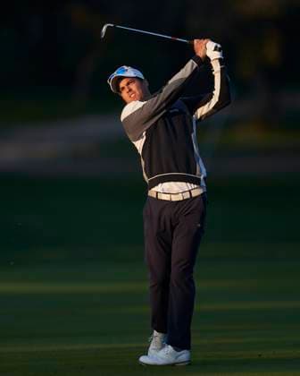 Acciona Open de Espana presented by Madrid - Day Two Borja Virto of Spain plays a shot on the 1st hole during Day Two of the Acciona Open de Espana presented by Madrid at Club de Campo Villa de Madrid on October 13, 2023, in Madrid, Spain. Madrid Club de Campo Villa de Madrid Madrid Spain RL_ACCMOESP_165 Copyright: xRicardoxLarreinax