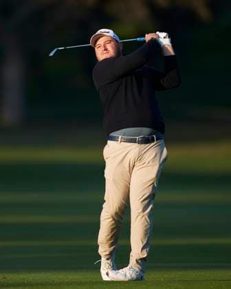 Acciona Open de Espana presented by Madrid - Day Two Zander Lombard of South Africa plays a shot on the 1st hole during Day Two of the Acciona Open de Espana presented by Madrid at Club de Campo Villa de Madrid on October 13, 2023, in Madrid, Spain. Madrid Club de Campo Villa de Madrid Madrid Spain RL_ACCMOESP_176 Copyright: xRicardoxLarreinax