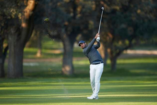Acciona Open de Espana presented by Madrid - Day Two Shubhankar Sharma of India plays a shot on the 1st hole during Day Two of the Acciona Open de Espana presented by Madrid at Club de Campo Villa de Madrid on October 13, 2023, in Madrid, Spain. Madrid Club de Campo Villa de Madrid Madrid Spain RL_ACCMOESP_187 Copyright: xRicardoxLarreinax