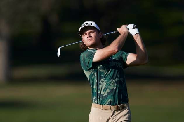 Acciona Open de Espana presented by Madrid - Day Two Frederik Schott of Germany plays a shot on the 1st hole during Day Two of the Acciona Open de Espana presented by Madrid at Club de Campo Villa de Madrid on October 13, 2023, in Madrid, Spain. Madrid Club de Campo Villa de Madrid Madrid Spain RL_ACCMOESP_214 Copyright: xRicardoxLarreinax