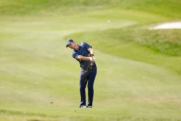 Acciona Open de Espana presented by Madrid - Day Two Justin Rose of England plays a shot on the 18th hole during Day Two of the Acciona Open de Espana presented by Madrid at Club de Campo Villa de Madrid on October 13, 2023, in Madrid, Spain. Madrid Club de Campo Villa de Madrid Madrid Spain RL_ACCMOESP_247 Copyright: xRicardoxLarreinax