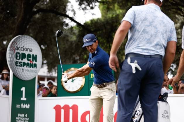 October 13, 2023, MADRID, MADRID, SPAIN: Rafa Cabrera of Spain in action during Acciona Open de Espana, Round 2, Golf tournament celebrated at Club de Campo on October 13, 2023, in Madrid, Spain. MADRID SPAIN - ZUMAa181 20231013_zaa_a181_007 Copyright: xOscarxJ.xBarrosox