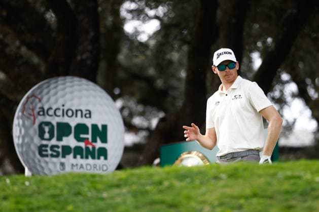 October 13, 2023, MADRID, MADRID, SPAIN: Sebastian Soderberg of Switzerland in action during Acciona Open de Espana, Round 2, Golf tournament celebrated at Club de Campo on October 13, 2023, in Madrid, Spain. MADRID SPAIN - ZUMAa181 20231013_zaa_a181_030 Copyright: xOscarxJ.xBarrosox