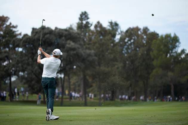Acciona Open de Espana presented by Madrid - Day Two Yannik Paul of Germany plays a shot on the 2nd hole during Day Two of the Acciona Open de Espana presented by Madrid at Club de Campo Villa de Madrid on October 13, 2023, in Madrid, Spain. Madrid Club de Campo Villa de Madrid Madrid Spain RL_ACCMOESP_262 Copyright: xRicardoxLarreinax