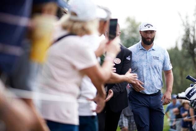 Acciona Open de Espana presented by Madrid - Day Two Jon Rahm of Spain walks through the people during Day Two of the Acciona Open de Espana presented by Madrid at Club de Campo Villa de Madrid on October 13, 2023, in Madrid, Spain. Madrid Club de Campo Villa de Madrid Madrid Spain RL_ACCMOESP_273 Copyright: xRicardoxLarreinax