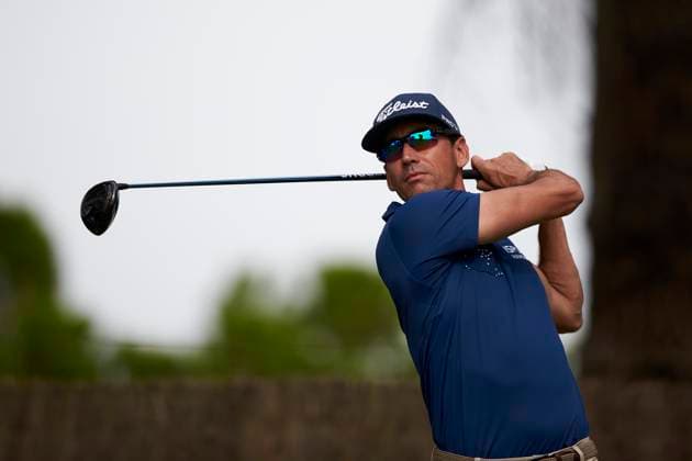 Acciona Open de Espana presented by Madrid - Day Two Rafa Cabrera Bello of Spain plays a tee shot on the 4rd hole during Day Two of the Acciona Open de Espana presented by Madrid at Club de Campo Villa de Madrid on October 13, 2023, in Madrid, Spain. Madrid Club de Campo Villa de Madrid Madrid Spain RL_ACCMOESP_276 Copyright: xRicardoxLarreinax