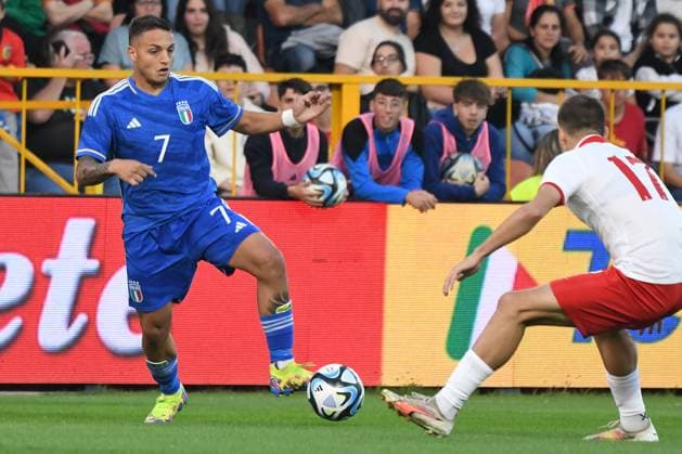 Fußball, U20 Länderspiel, Italien - Polen Elite League 2023-2024 Stadio Nicola Ceravolo-Catanzaro In foto: Luca D Andrea Copyright: xAndreaxRositox DSC_1507