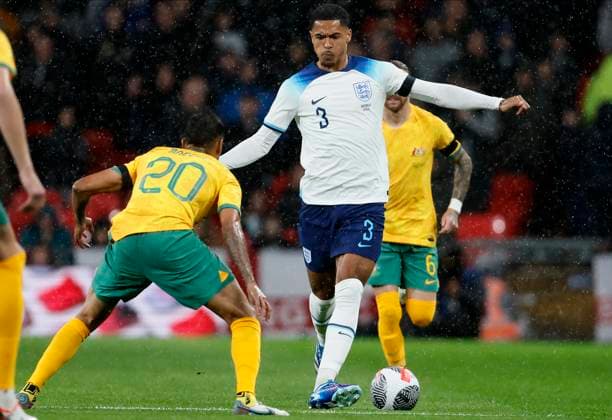 England v Australia - International Friendly, Länderspiel, Nationalmannschaft Keanu Baccus and Levi Colwill of England on the ball during the international friendly match between England and Australia at Wembley Stadium on October 13, 2023 in London, England. London Wembley Stadium London England Copyright: xRichardxSellers Sportsphoto APLx 13957456
