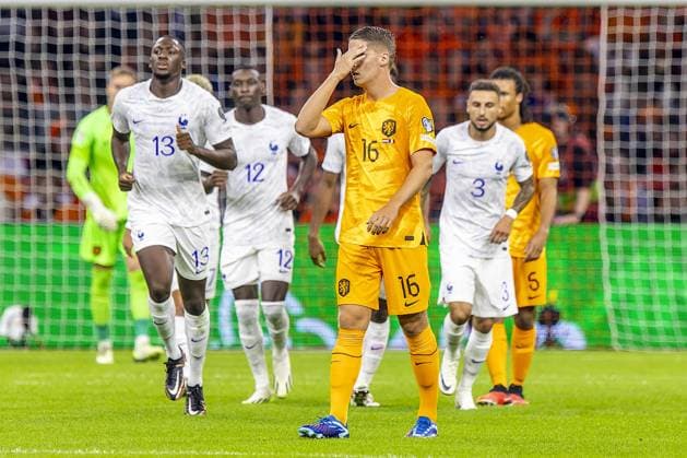 AMSTERDAM, 13-10-2023 JohanCruyff Arena, Football Euro2024 Qualifier between Netherlands and France. Netherlands player Joey Veerman dejected during the game Netherlands - France. Netherlands - France  x22733350x Copyright: