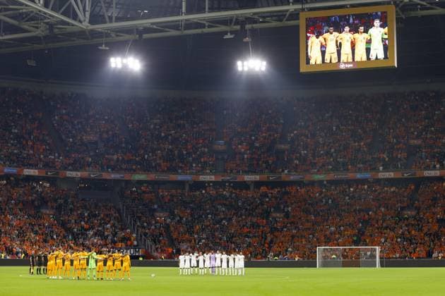 AMSTERDAM, 13-10-2023 JohanCruyff Arena, Football Euro2024 Qualifier between Netherlands and France. One minute silence Netherlands - France  x22733764x Copyright: